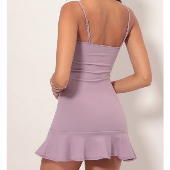 Lucy in the sky - Reilly Cutout Ruffle Dress in Lavender (size: xs) - Picture 2 of 7